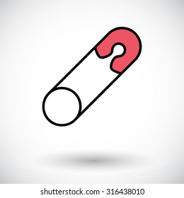 Safety pin icon. Flat vector related icon for web and mobile applications. It can be used as - logo, pictogram, icon, infographic element. Vector Illustration. 