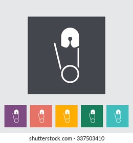 Safety pin icon. Flat vector related icon for web and mobile applications. It can be used as - logo, pictogram, icon, infographic element. Vector Illustration. 