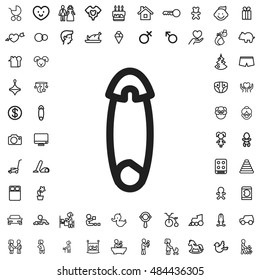 Safety pin icon illustration isolated vector sign symbol