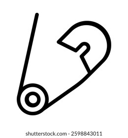 Safety Pin icon illustration in line style. Perfect for website mobile app presentation. Suitable for any user interface and user experience