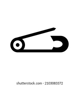 Safety Pin icon isolated on white background