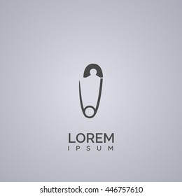 safety pin icon. safety pin logo
