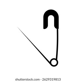Safety pin icon on white background