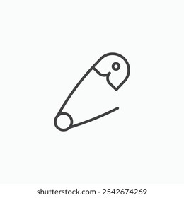 Safety pin icon set in black color