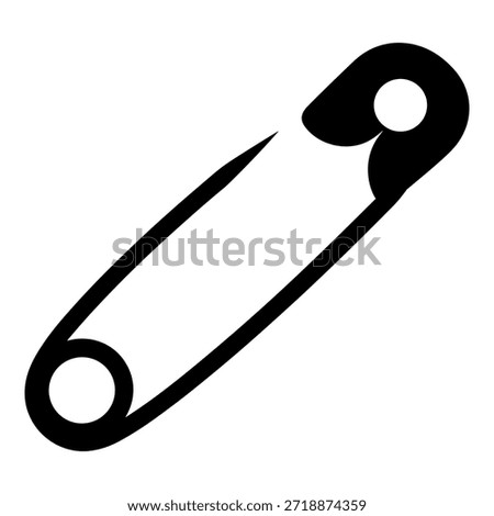 Safety pin icon sewing and tailoring fastener vector