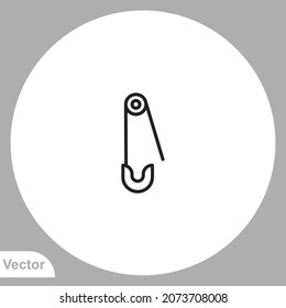 Safety pin icon sign vector,Symbol, logo illustration for web and mobile