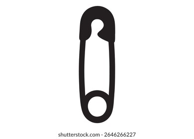 Safety pin icon silhouette vector image on white background
