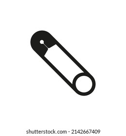 Safety pin icon. Simple flat vector illustration on a white background.