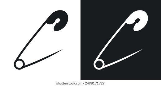 Safety pin icon in solid style