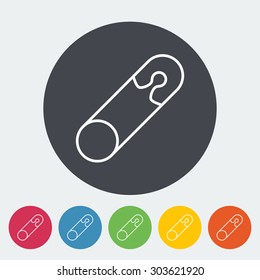 Safety pin icon. Thin line flat vector related icon for web and mobile applications. It can be used as - logo, pictogram, icon, infographic element. Vector Illustration. 