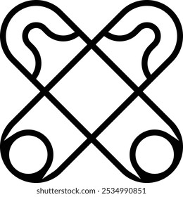 Icono de pasador de seguridad. Diseño de estilo lineal delgado aislado sobre fondo blanco