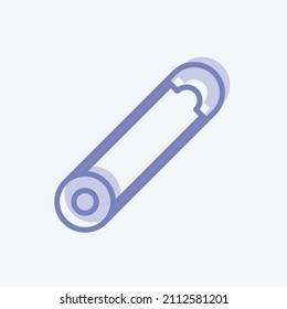 Safety Pin Icon in trendy two tone style isolated on soft blue background