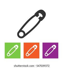 Safety pin icon. vector design. symbol. web. graphic. JPG. AI. app. logo. object. flat. image. sign. eps. art. picture - stock vector