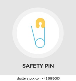Safety pin icon vector. Flat icon isolated on the white background. Editable EPS file. Vector illustration.