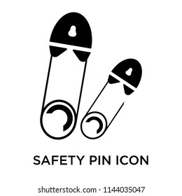 Safety pin icon vector isolated on white background for your web and mobile app design, Safety pin logo concept
