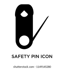 Safety pin icon vector isolated on white background for your web and mobile app design, Safety pin logo concept