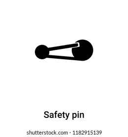 Safety pin icon vector isolated on white background, logo concept of Safety pin sign on transparent background, filled black symbol