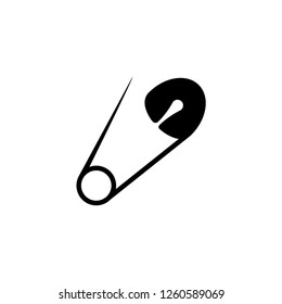 Safety Pin Icon Vector Logo Template. EPS 10.