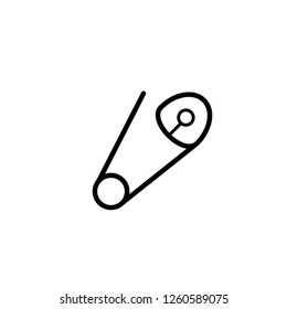Safety Pin Icon Vector Logo Template. EPS 10.
