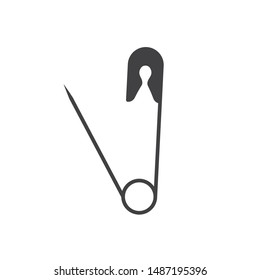 Safety pin icon. Safety pin vector sign. EPS 10 flat symbol