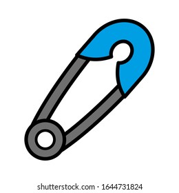 Símbolo y signo vectorial de icono de pin de seguridad en diseño moderno 