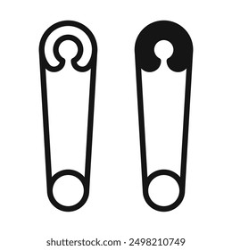 Colección de Vector iconicon del perno de seguridad en estilo esbozado y sólido