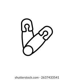 safety pin icons isolated on White Background. Flat style design