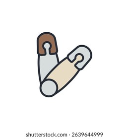 safety pin icons isolated on White Background. Flat style design