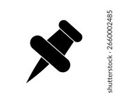 Safety pin icons set in flat style. Social media safety pin icons, Instagram. Needle, pinned, pasted, and note symbols. Paperclip icon. pinned icon