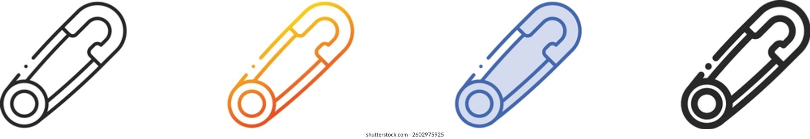 safety pin icon.Thin Linear, Gradient, Blue Stroke and bold Style Design Isolated On White Background