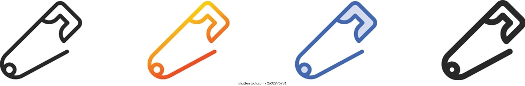 safety pin icon.Thin Linear, Gradient, Blue Stroke and bold Style Design Isolated On White Background