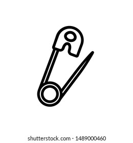 Safety pin icon,vector illustration. Flat design style. vector safety pin icon illustration isolated on White background, safety pin icon Eps10. safety pin icons graphic design vector symbols.
