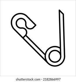 Sicherheitsnadel-Symbol, Vektorgrafik. Flaches Design. Vektorgrafik-Pin-Symbol einzeln auf weißem Hintergrund