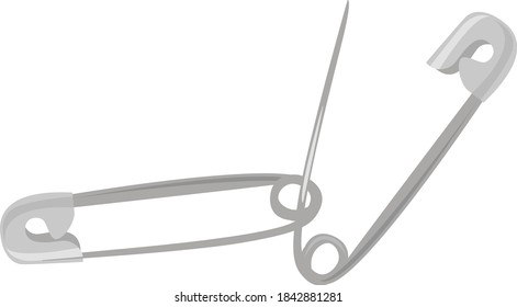 Safety pin, illustration, vector on white background