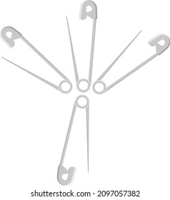 Pin de seguridad, ilustración, vector sobre un fondo blanco.