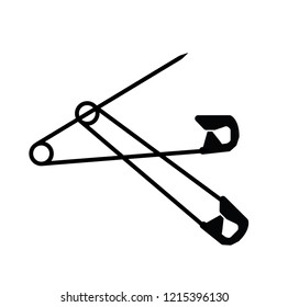 Safety pin isolated on white