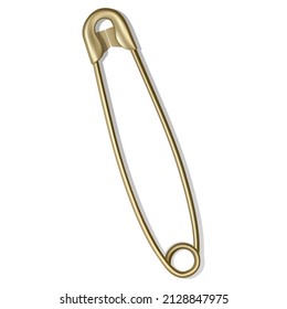 Safety pin Isolated on white background, vector illustration