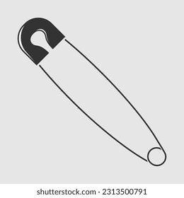 Safety pin isolated on white background. Vector illustration
