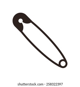 Safety pin isolated on white background