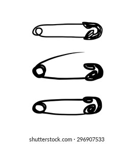 Safety pin isolated for your design. Vector illustration