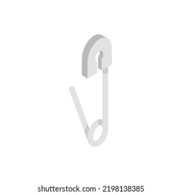 safety pin isometric icon. vector illustration