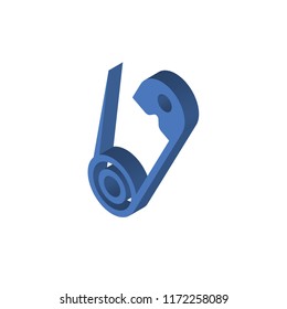 Safety pin isometric left top view 3D icon