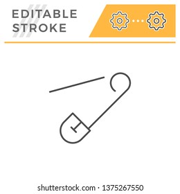Safety pin line icon