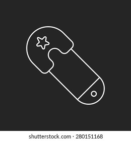 safety pin line icon