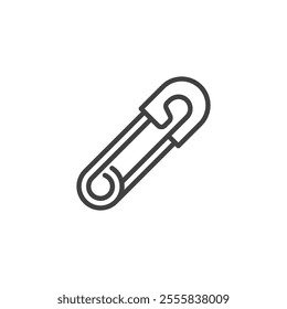 Safety Pin line icon. linear style sign for mobile concept and web design. Safety pin outline vector icon. Fix symbol, logo illustration. Vector graphics