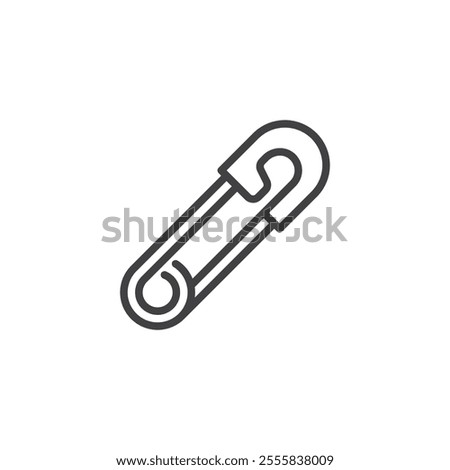 Safety Pin line icon. linear style sign for mobile concept and web design. Safety pin outline vector icon. Fix symbol, logo illustration. Vector graphics