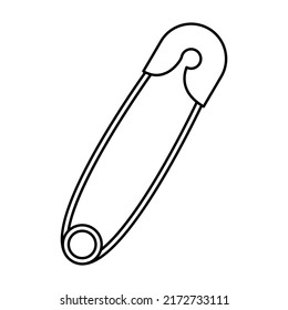 Safety pin line icon. Vector illustration isolated on white background