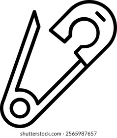 Safety Pin Line Vector Icon Design