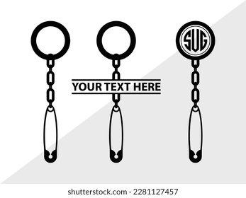 Safety Pin Monogram Vector Illustration Silhouette