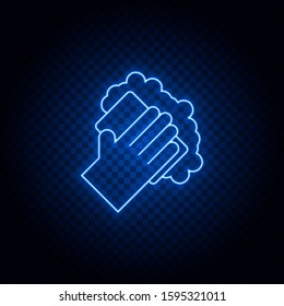 safety, pin neon icon. Blue neon vector icon